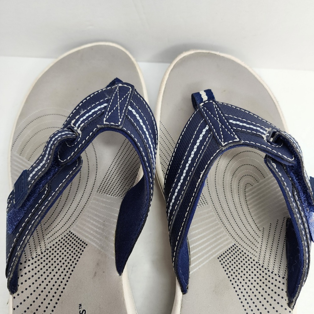 Clarks Cloudsteppers Breeze Sea Sandals Womens Size 7 Navy Blue Flip Flops 28635 - Picture 5 of 9
